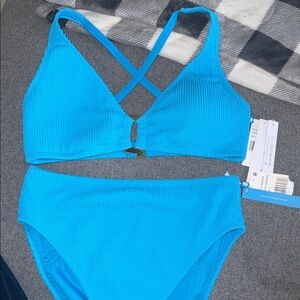 BLUE ROD BE AT TIE Blue Women's Swimwear Set